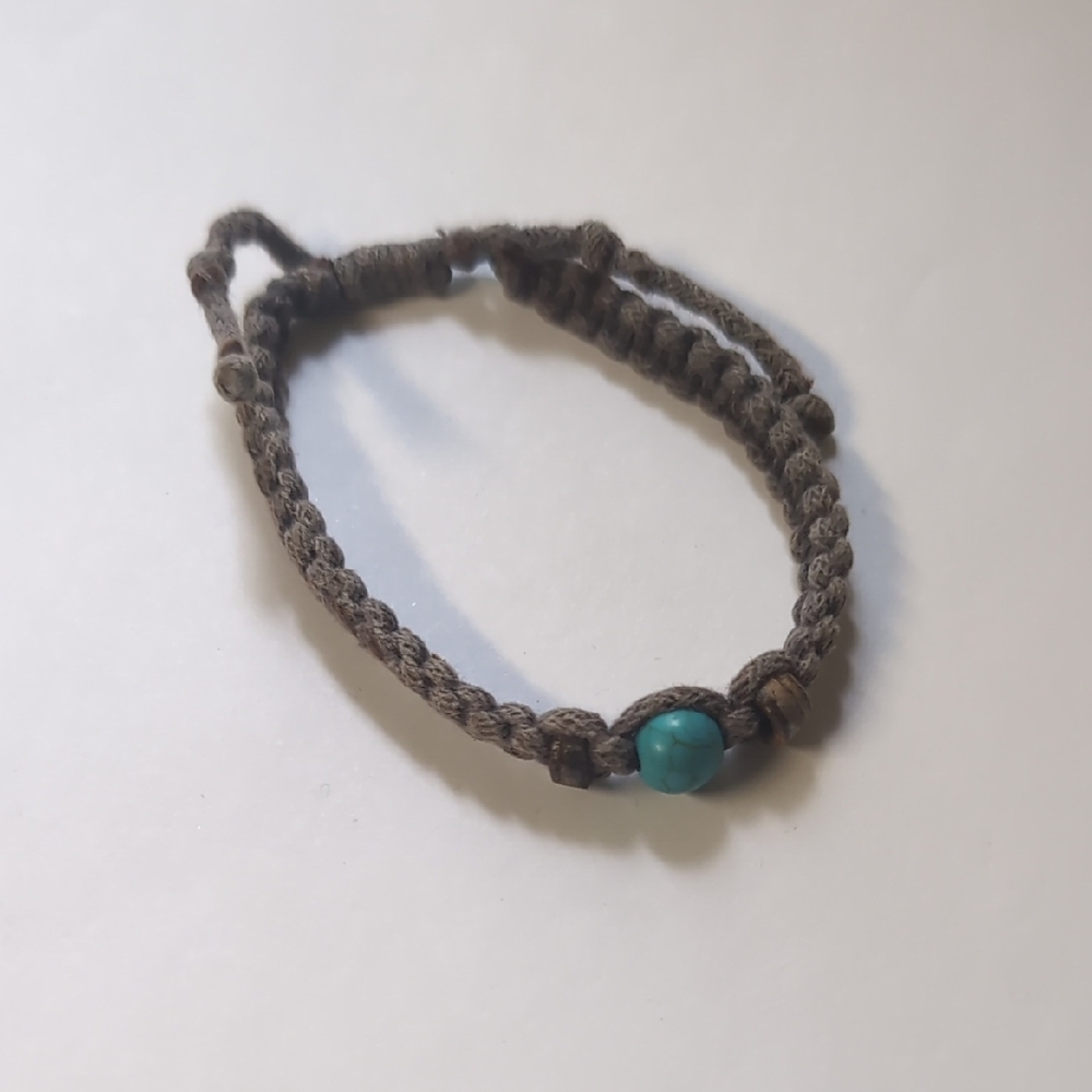 Handmade Braided Bracelet‎ with Turquoise Bead
